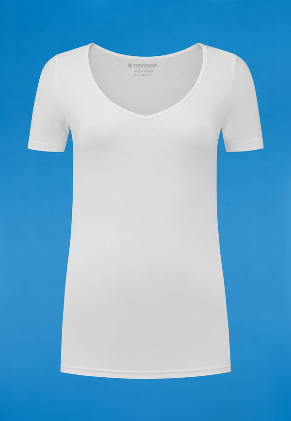 Womens BODYFIT Garage T-shirt – V-neck Basics Black 